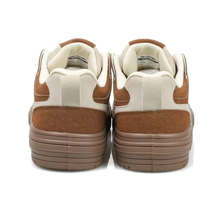 B10CROWN Slip Resistant Low Top Skateboard Shoes Women's Brown-5