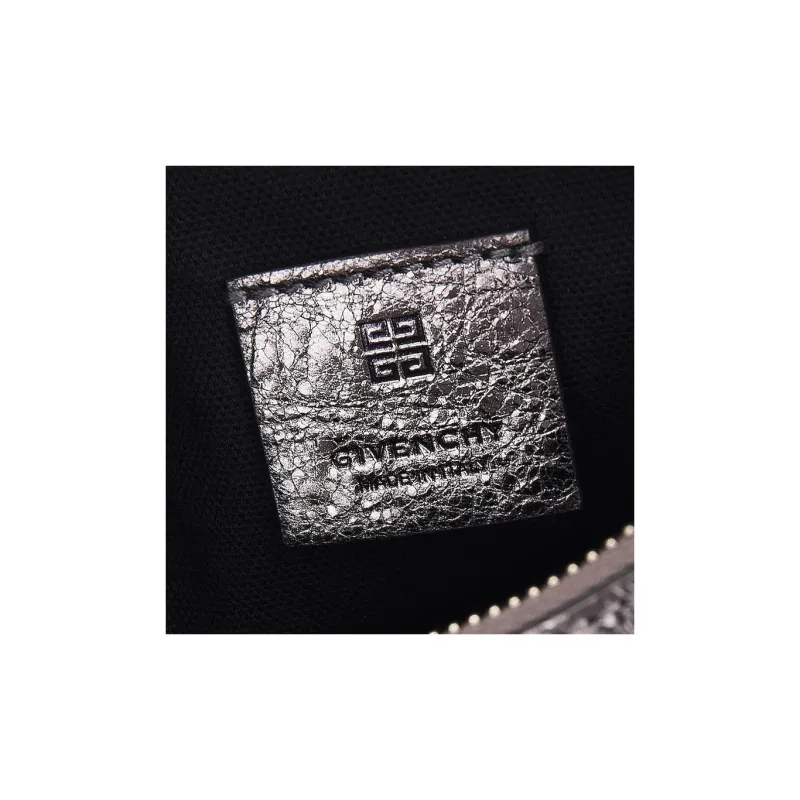 GIVENCHY Voyou Layered Leather Handbag Shoulder Bag Women's Silver Gray-4