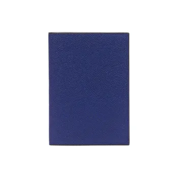Valextra Millepunte Calfskin Passport Holder Unisex Royal Blue