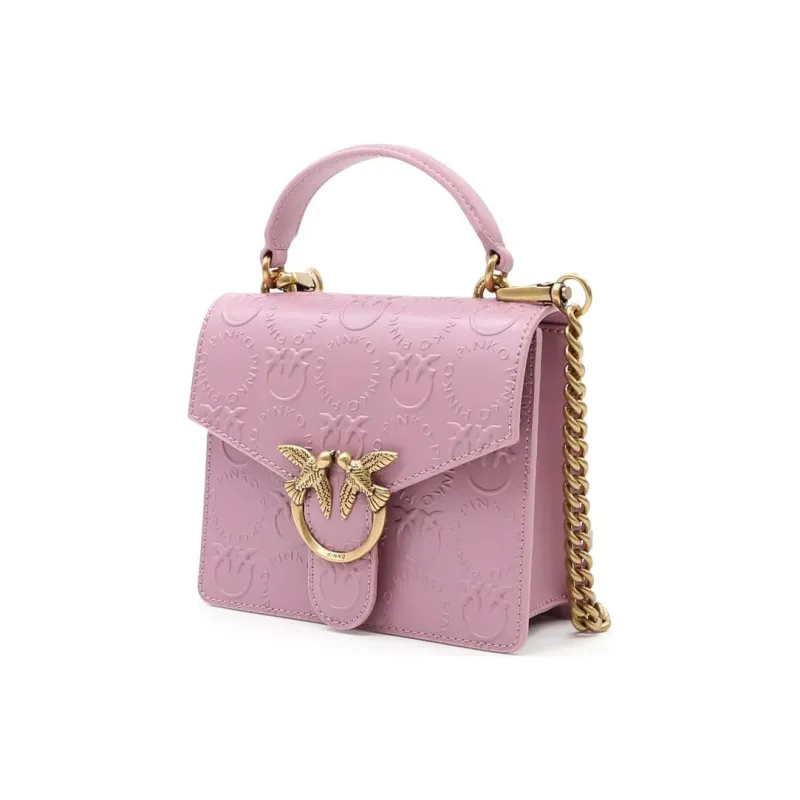 PINKO Cow Leather Flying Bird Swallow Bag Handbag Shoulder Bag Crossbody Bag Mini Women's Purple-4