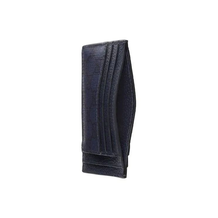 GUCCI Ophidia Canvas With Leather Card Holder Men's Blue & Dark Blue-1