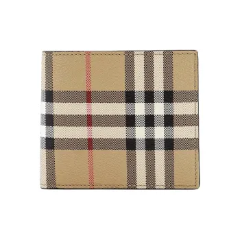 Burberry Polyurethane With Polyester Wallet Men's Beige