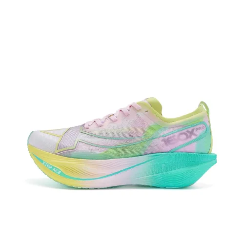 XTEP Racing 160X 5.0 Running Shoes Women's Low-Top Powder Pink/Celery Green/Eustoma Purple