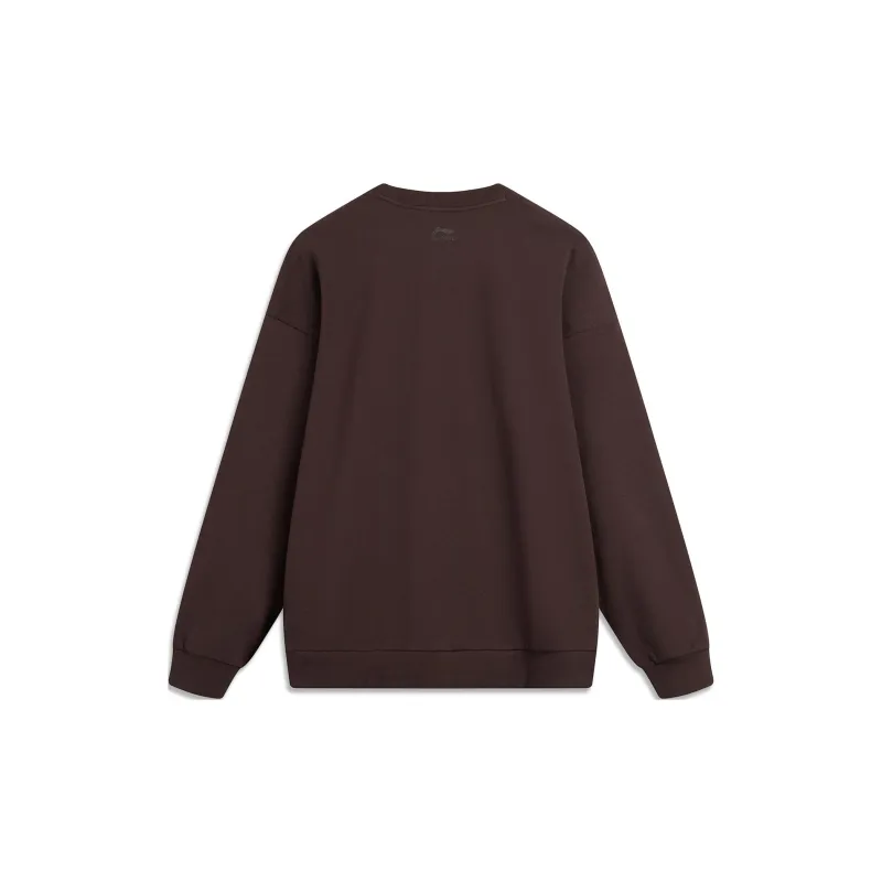 LiNing Weekend Youth Sweatshirt Unisex Charcoal Brown-1