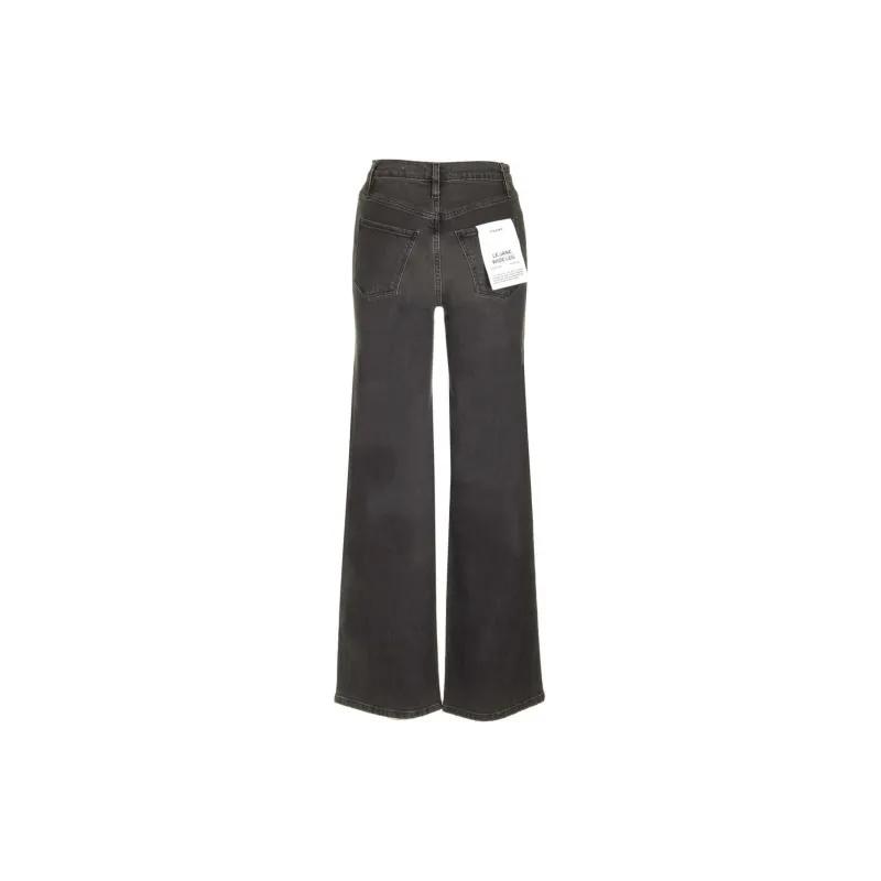 FRAME Logo Patch Wide Leg Jeans-1