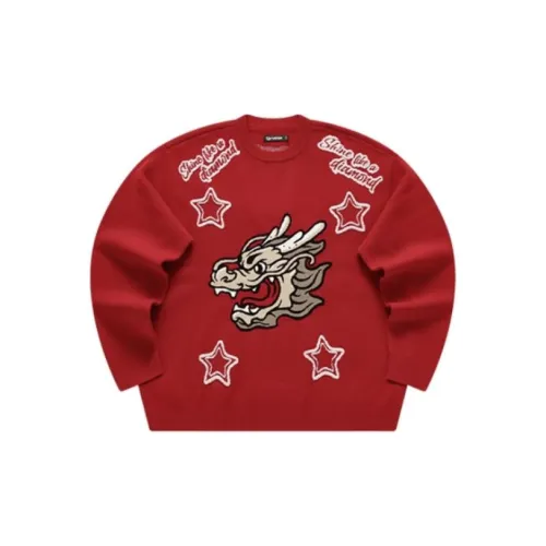 FILA FUSION Year Of The Dragon CNY Series Knitwear Unisex Garnet Red