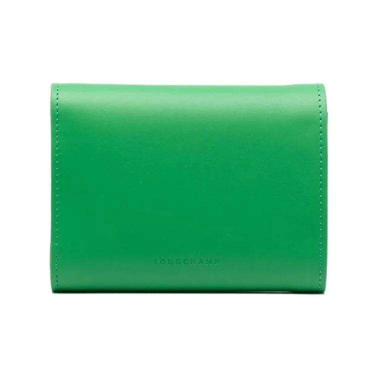 LONGCHAMP BOX-TROT Calfskin Wallet Women's Grass Green-1
