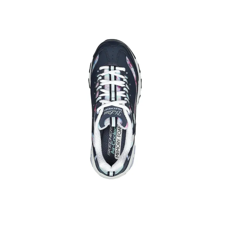 Skechers D'LITES 1.0 Wear Resistant Lightweight And Balanced Low Top Casual Shoes Women's Blue-3