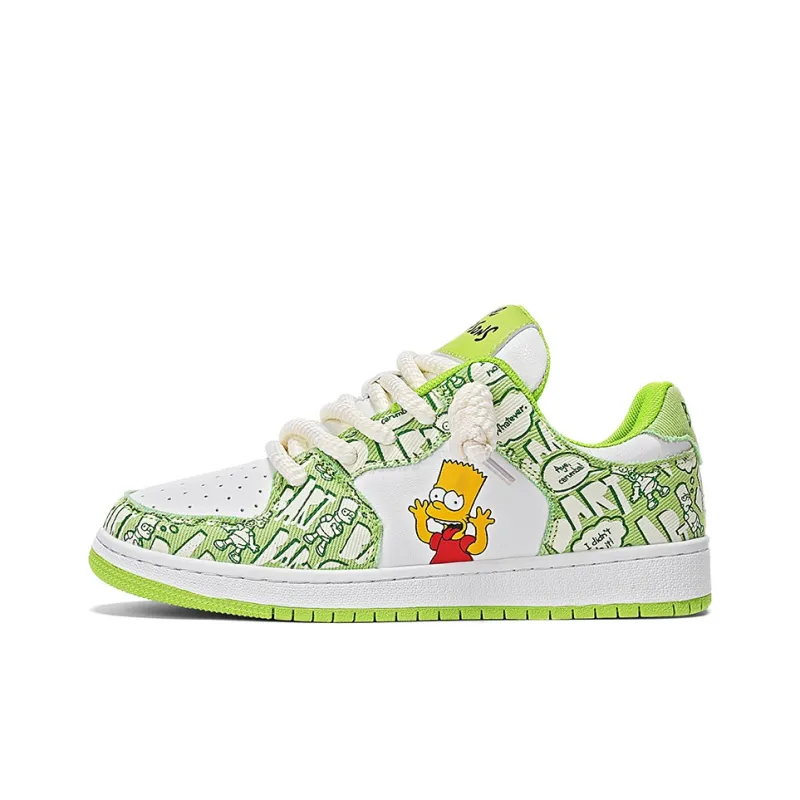 The Simpsons Canvas Shoes Unisex Low Top Avocado Green/Monet Blue/White Brown/Stardust Black/Mismatched/Audrey Pink/Cocoa Light Brown/Cool Black-2