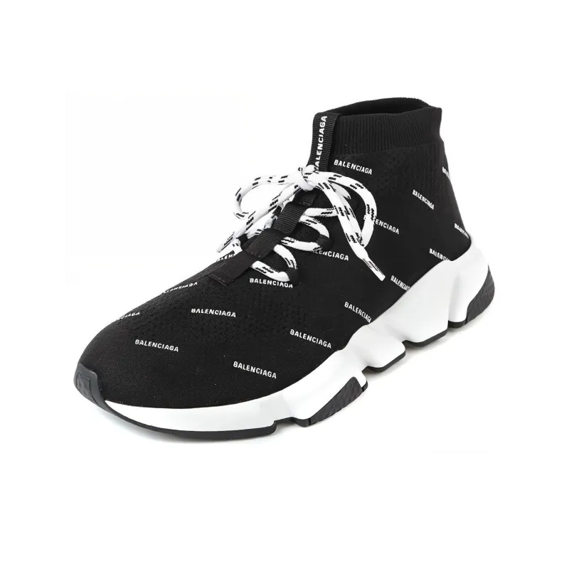 Balenciaga Speed Lace Up All Over Print Black-2