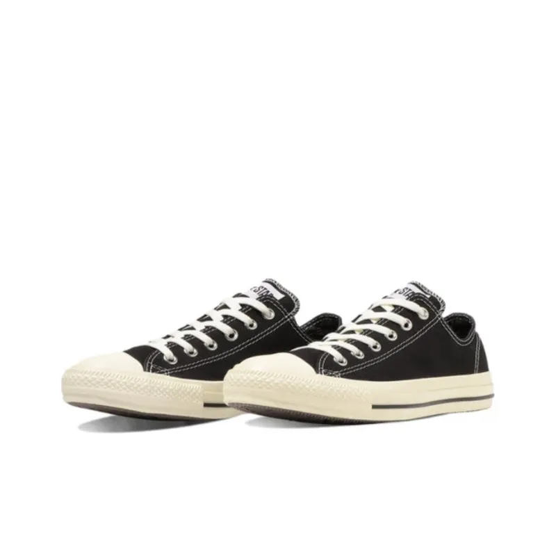 Converse All Star WORKSTITCHING OX Abrasion Resistant Breathable Low Top Canvas Shoes Unisex Black-2