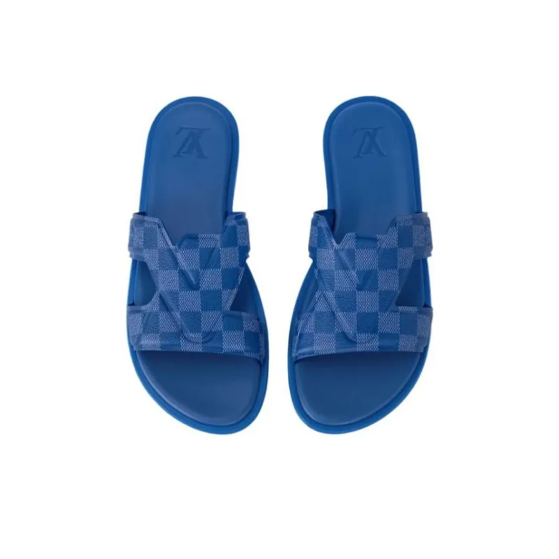 LOUIS VUITTON Oasis Quiet Slide Slippers Men's Sea Blue-2