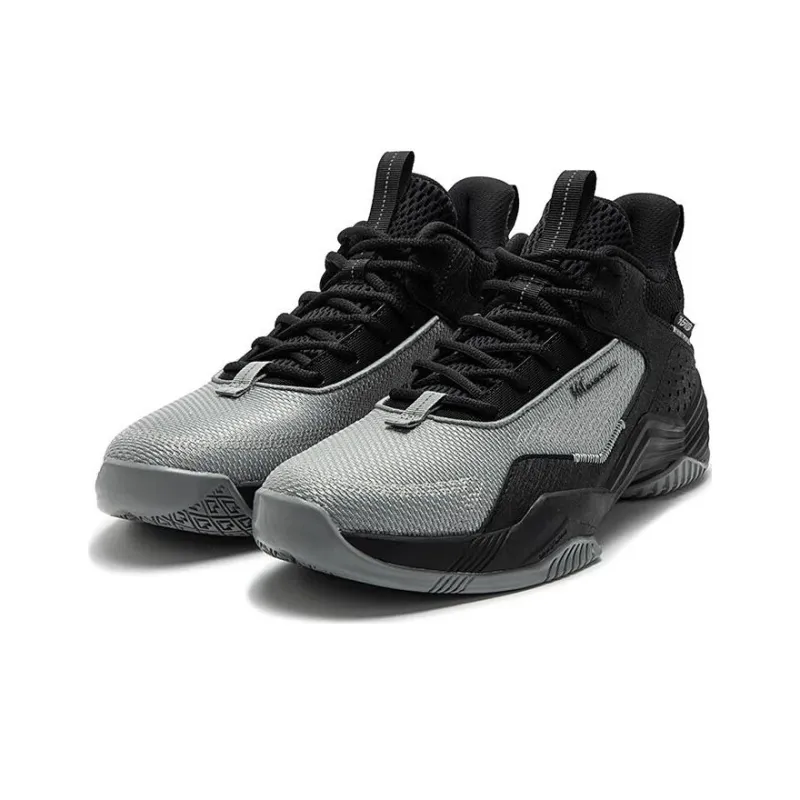 361° Cushioning, Wear Resistant Low Top Basketball Shoes Men's Black Gray-2