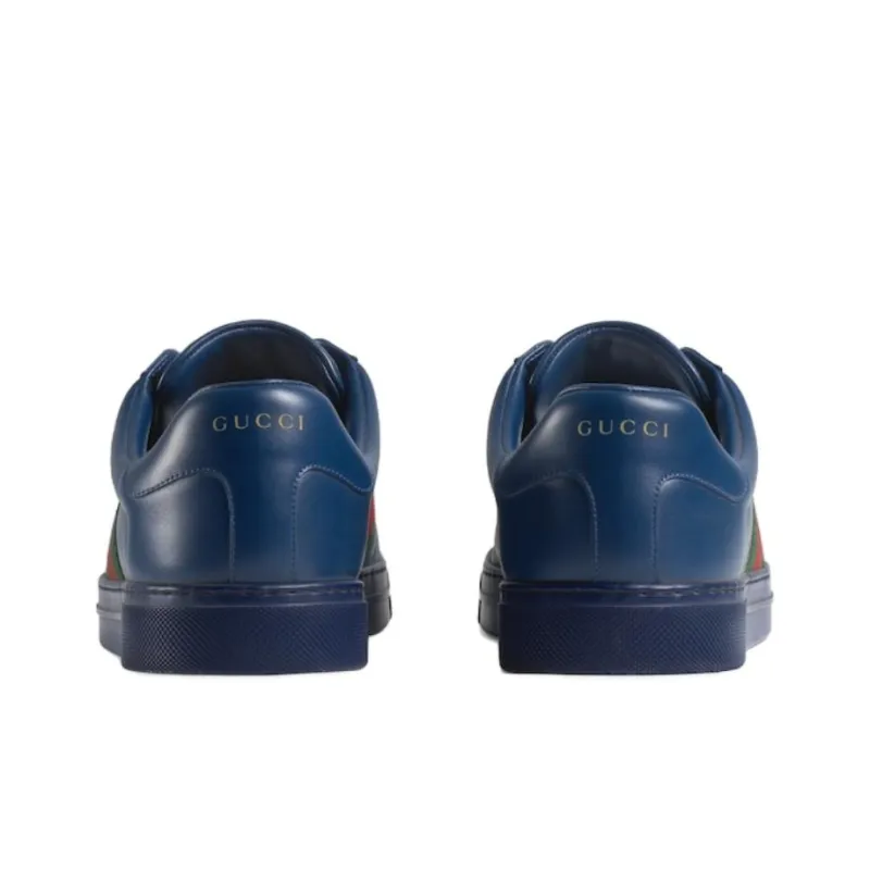 GUCCI Low Top Skateboard Shoes Men's Blue-3