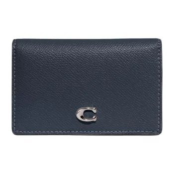 COACH Leather Coin Purses Wallets Women's Silver Panel Denim