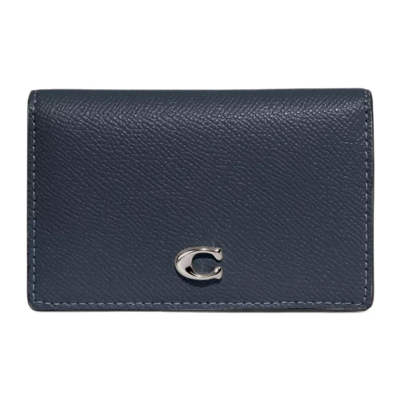 COACH Leather Coin Purses Wallets Women's Silver Panel Denim-0