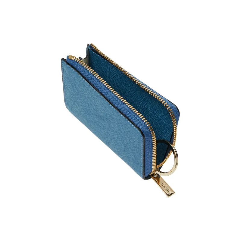 Valextra Millepunte Calfskin Card Holder, Wallet Women's Cobalt Blue-2