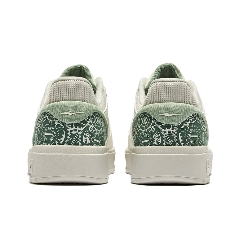 Erke Mechanical Panda Skateboard Shoes Men Low Top Microcrystal White Emerald Wave-3