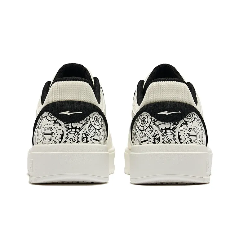 Erke Skateboard Shoes Men Low Top Microcrystal White Jet Black-3