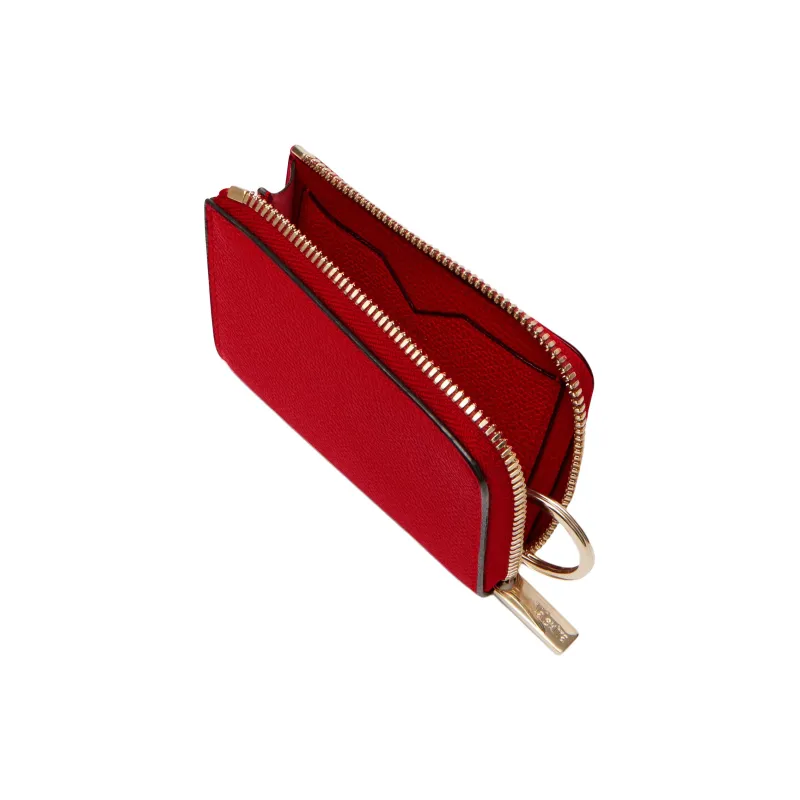 Valextra Millepunte Calfskin Card Holder, Wallet Regular Women's Red-2