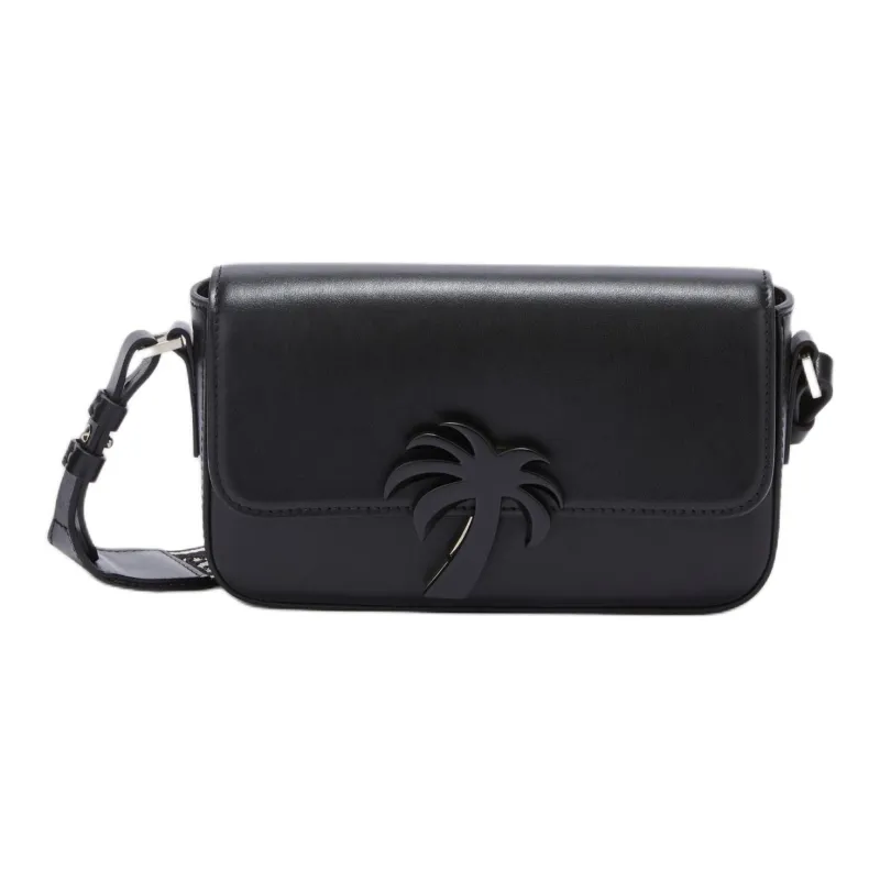 PALM ANGELS Cow Leather Shoulder Bag Crossbody Bag Men's Black-0