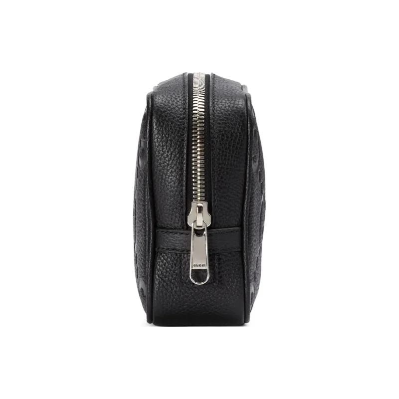GUCCI Leather Toiletry Bag Men's Black-2