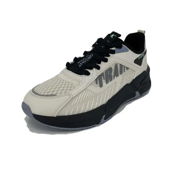 QIAODAN Cushioning Wear-Resistant Low-Top Running Shoes Men's Beige Black-2