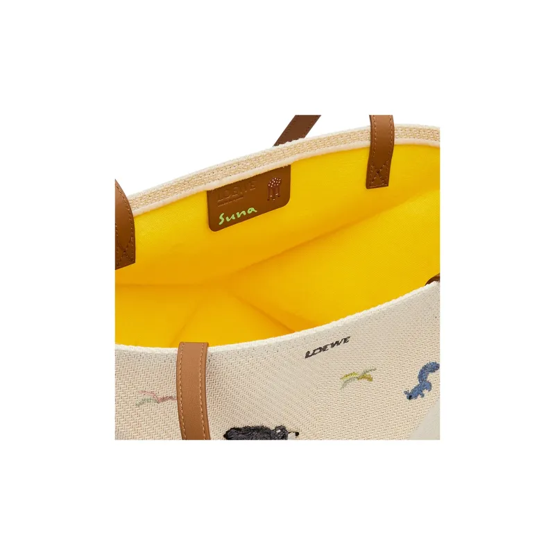LOEWE Suna Fujita Collaboration Canvas Tote Bag Shopping Bag Handbag Women's Natural-7
