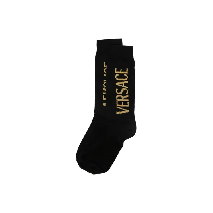 VERSACE Knee-High Socks Men's 1 Pack Black-0