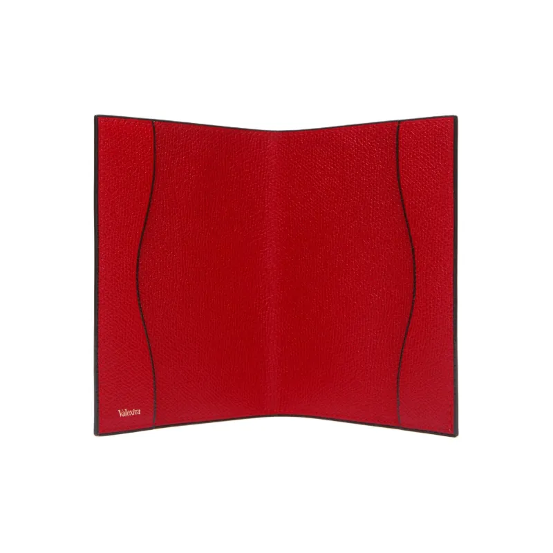 Valextra Millepunte Calfskin Passport Holder Unisex Red-1