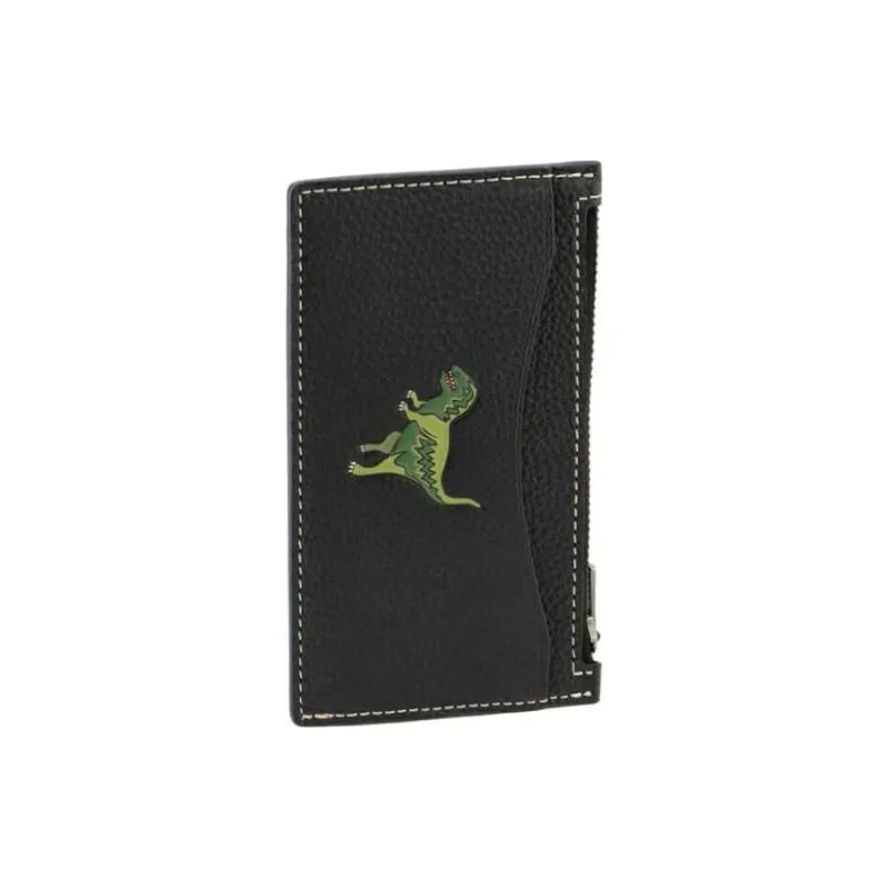 COACH Rexy Soft Polished Pebbled Leather Coin Purses Card Holders Mini Women's Black-2