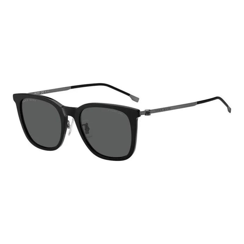 HUGO BOSS Plastic Metal Square Sunglasses Men's Black-0