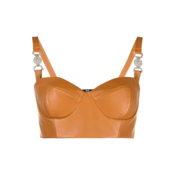 VERSACE Zipped Leather Top