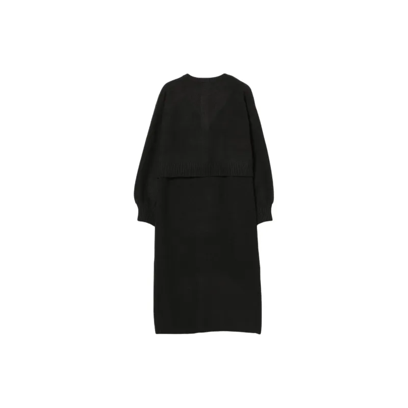 Beams Two Piece Skirt Sets Women's Black-2