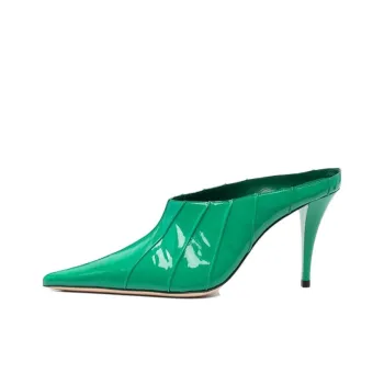 By Far Trish 100mm Patent Leather Mules