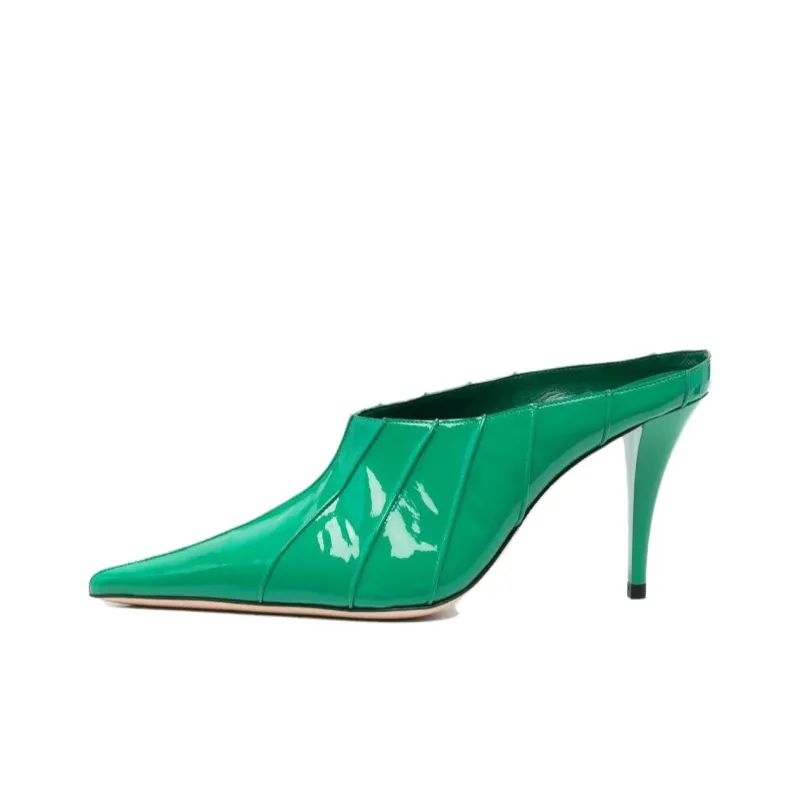 By Far Trish 100mm Patent Leather Mules-0