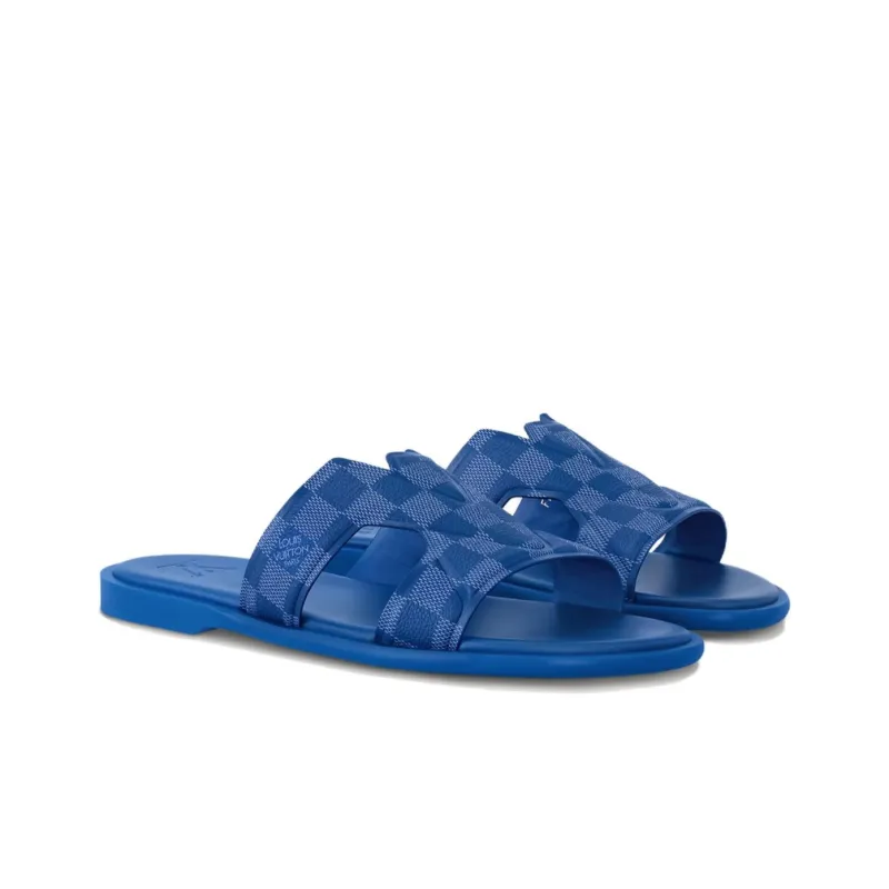 LOUIS VUITTON Oasis Quiet Slide Slippers Men's Sea Blue-1