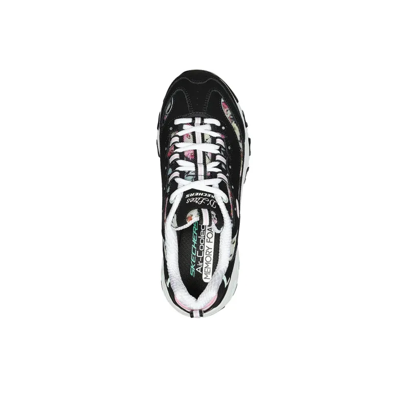 Skechers DLITES Durable Breathable Lightweight Low Top Casual Shoes Women's Black-3