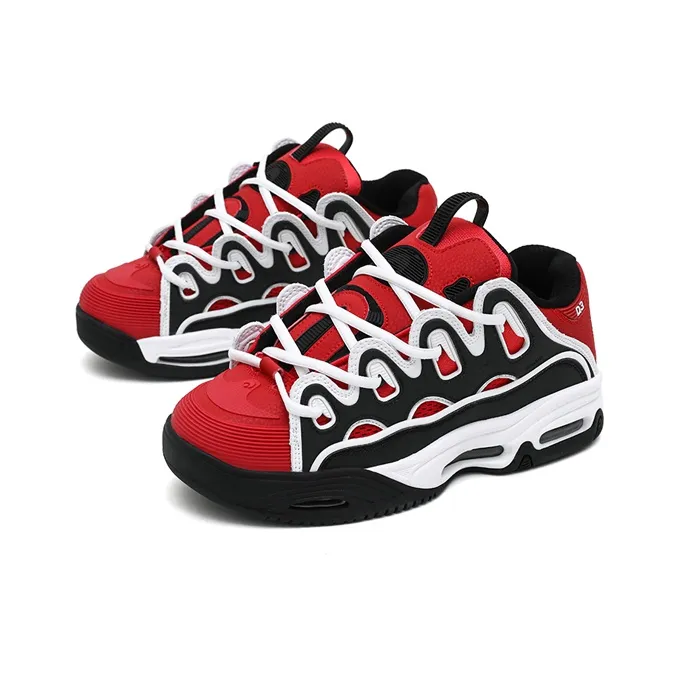 OSIRIS D3 Cushioning Coverage Wear Resistant Slip Resistant Skateboard Shoes Unisex Black Red-2