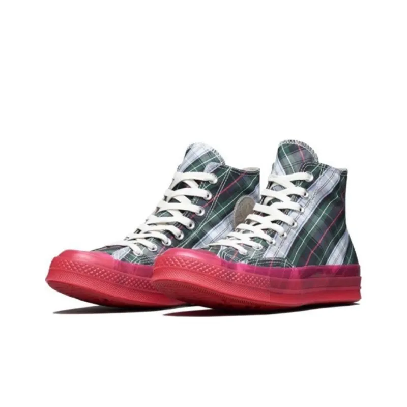 Converse Chuck Taylor All Star 70 Hi Plaid Translucent Midsole Red-2