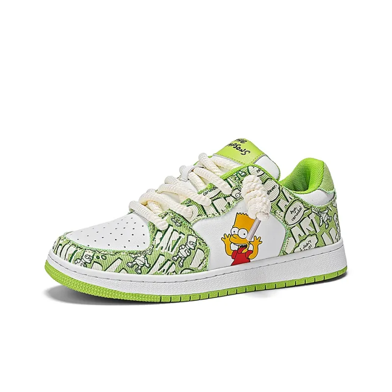 The Simpsons Canvas Shoes Unisex Low Top Avocado Green/Monet Blue/White Brown/Stardust Black/Mismatched/Audrey Pink/Cocoa Light Brown/Cool Black-3