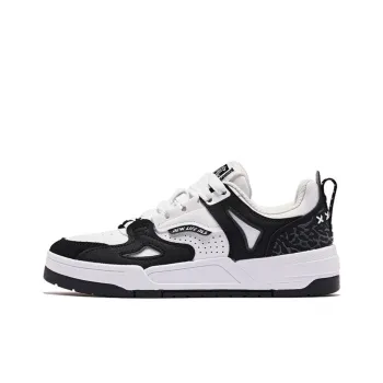QIAODAN Inheritance 1.0 Durable Breathable Low Top Skateboard Shoes Women's Black White