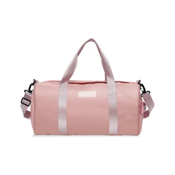 LECAGE Nylon Short Trip Business Travel Bag With Luggage Storage Large Size Unisex Pink/Black/Purple/Gray/Red