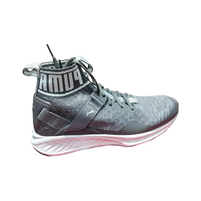 PUMA Ignite Evoknit Wear-resistant And Lightweight High-Top Running Shoes Women's Gray-1