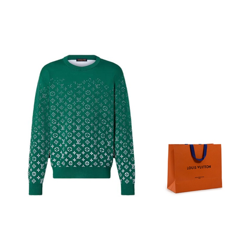 LOUIS VUITTON Monogram Gradient Cotton Crewneck - POIZON