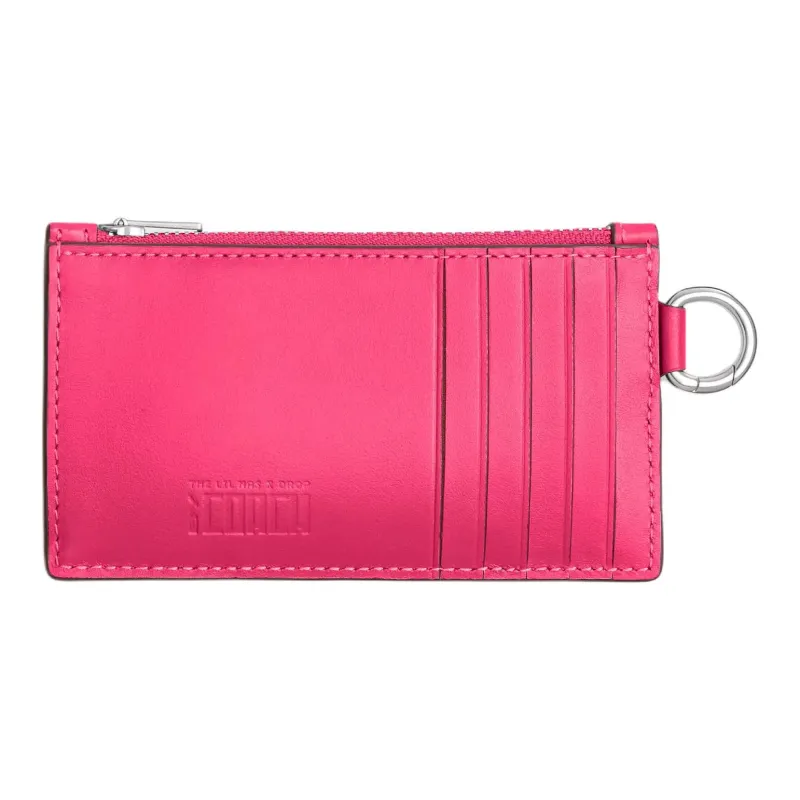 COACH LIL NAS Collaboration Calfskin Wallets Card Holders Men's Rose Red-1