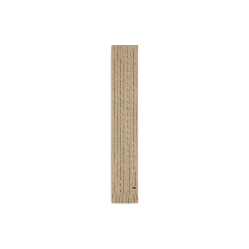 CELINE Cable-knit Triomphe Scarf In Cashmere-0