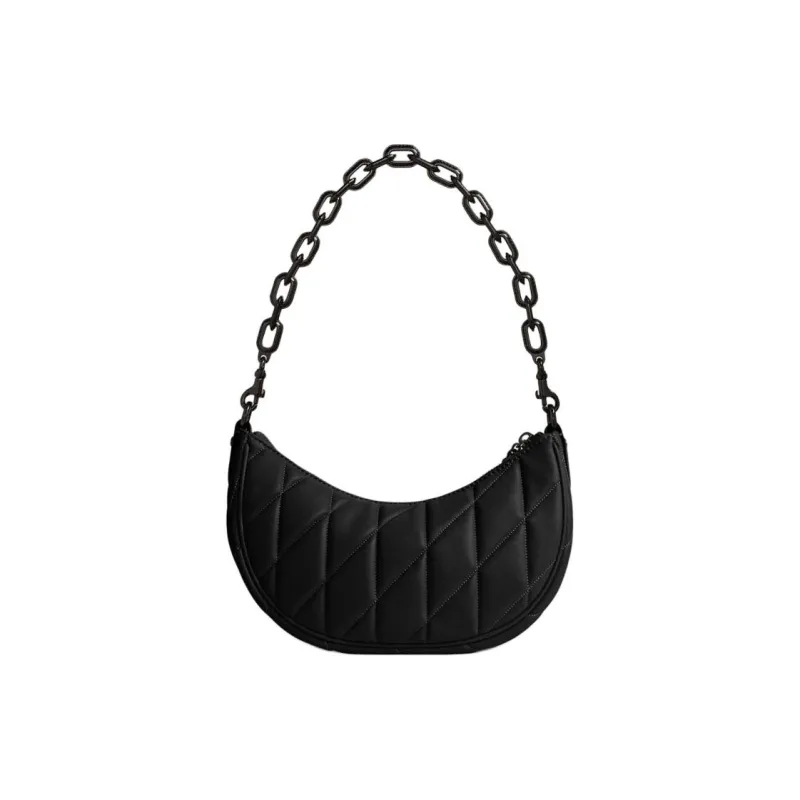 COACH Mira Leather Shoulder Bag, Crossbody Bag, Handbag Medium Size Women's Black-2