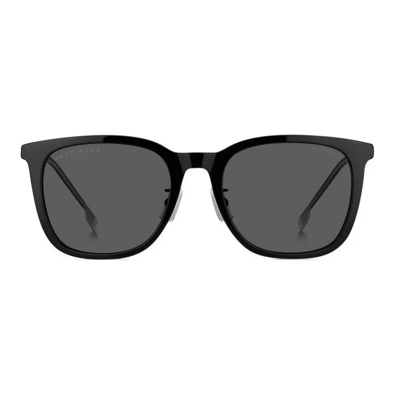 HUGO BOSS Plastic Metal Square Sunglasses Men's Black-1