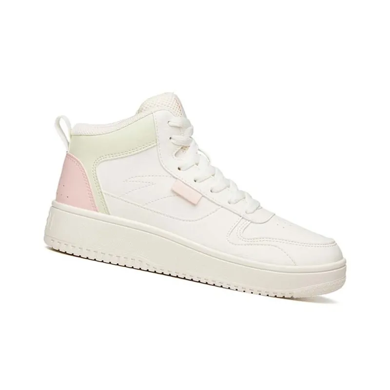 Anta Life Collection Slip Resistant High Top Skateboard Shoes Women's White Green-1